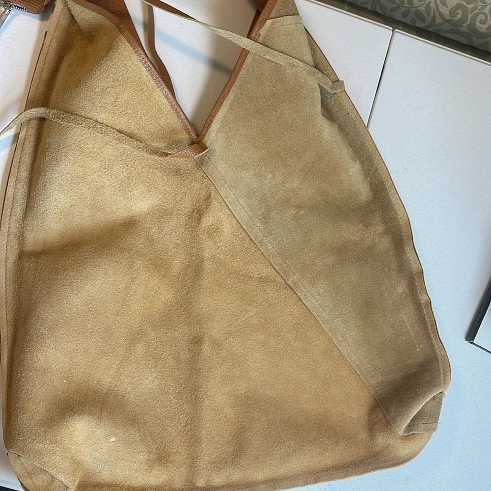 NWOT Borse In Pelle Genuine Leather Shoulder Slouch Bag Coin Purse NWOT